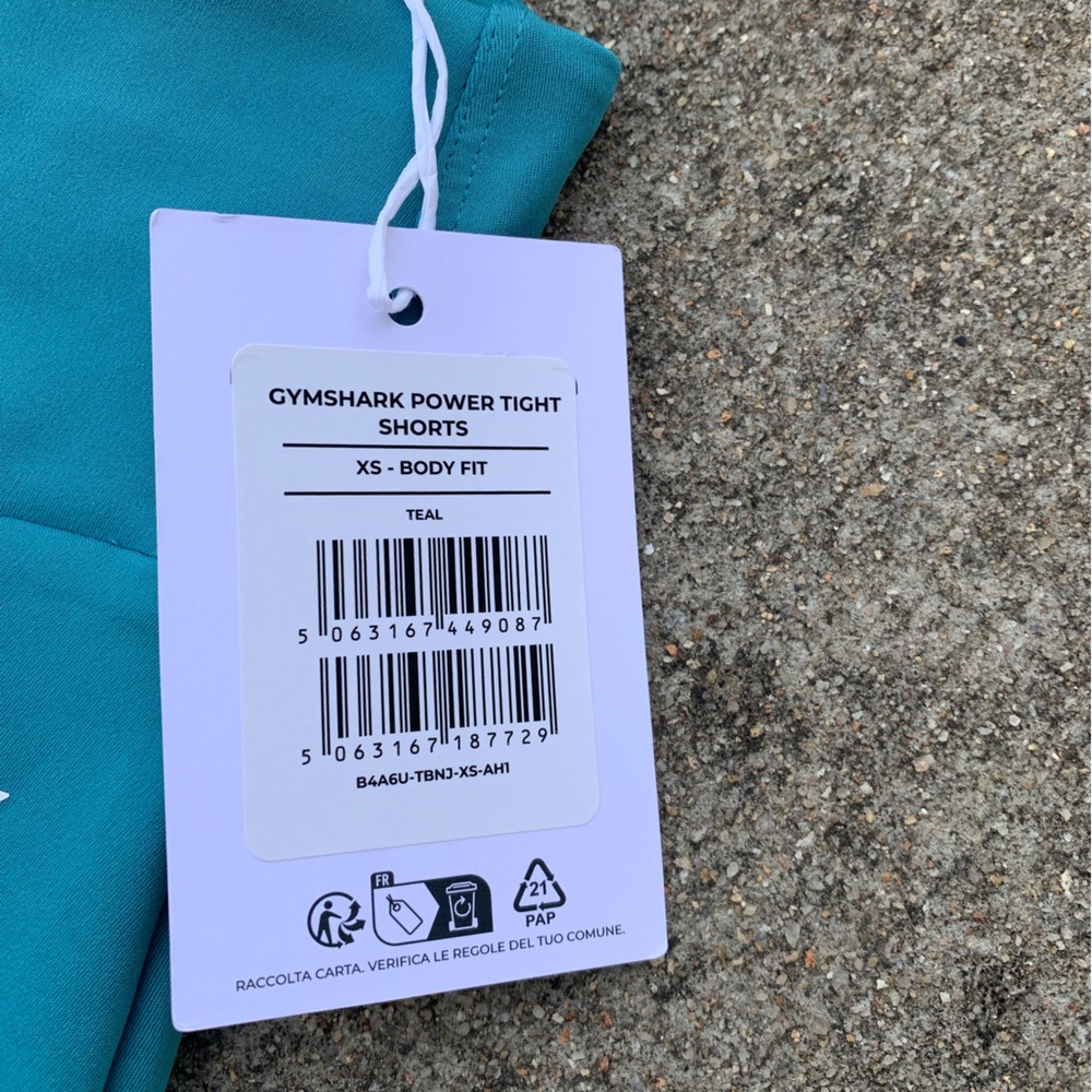 Gymshark Power Tight Shorts Teal - Picture 3 of 5